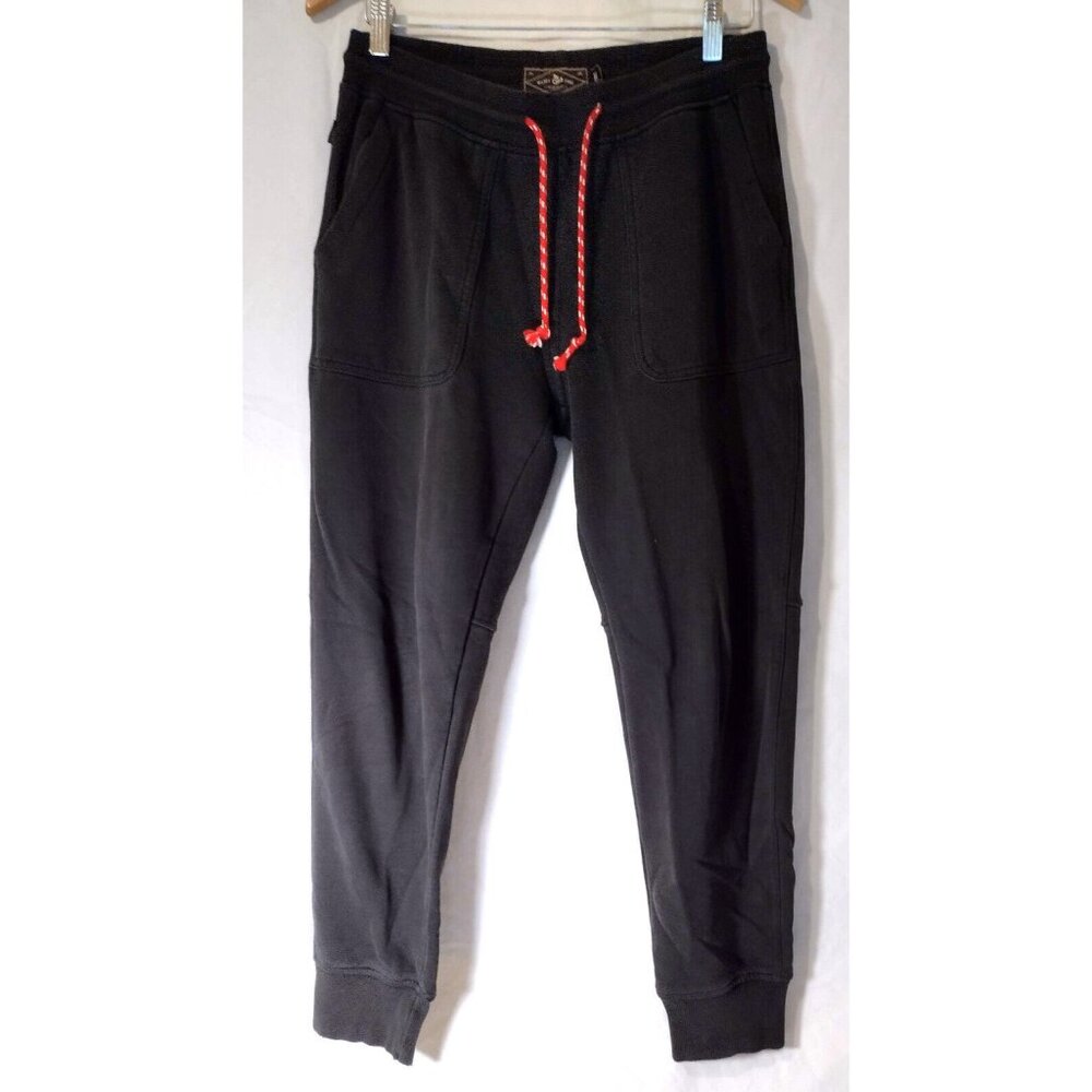 Wilder & Sons Ribbed Cuff Black Drawstring Joggers Sweatpants Size Medium